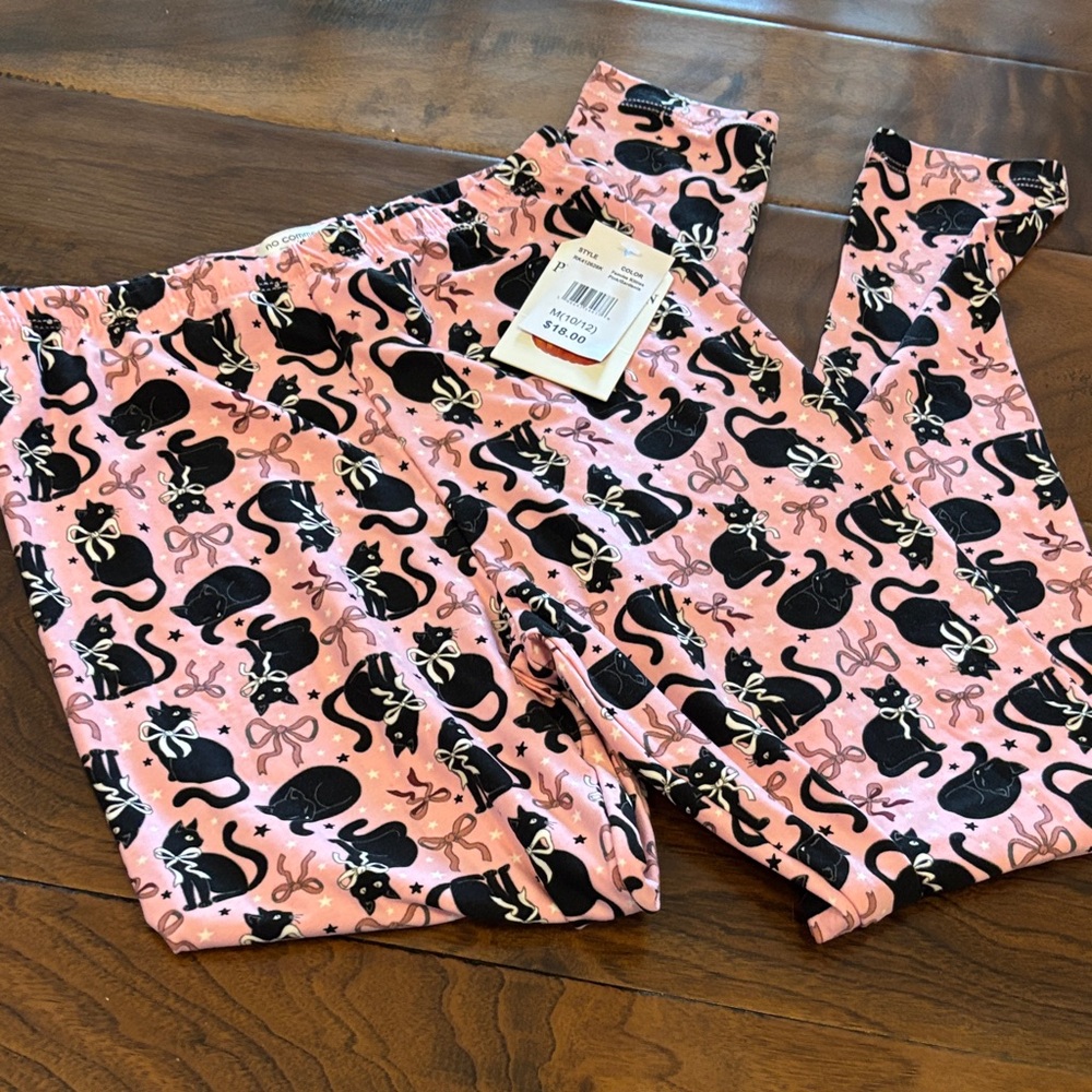 No Comment Pink Cat Print Leggings - Picture 3 of 3